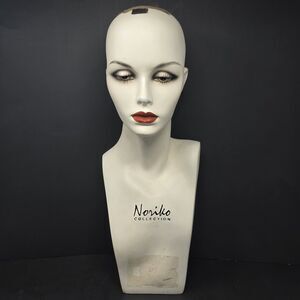 Vtg Noriko Collection Mannequin Head Bust Wig Hat Jewelry Cosmetology Display